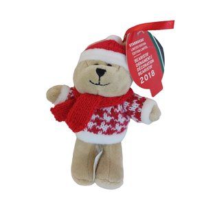NWT New 4" Starbucks Coffee Bearista Plush Girl Bear Red Ski Pants Ltd Ed